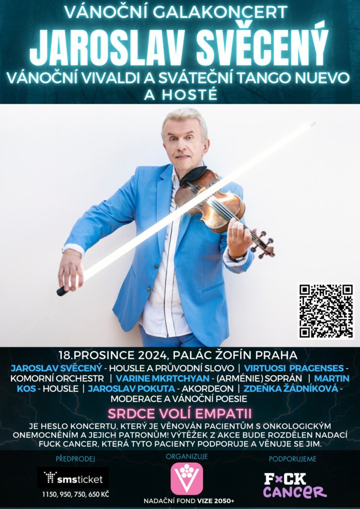 Vánoční koncert Jaroslava Svěceného v Paláci Žofín pomůže pacientům s onkologickým onemocněním